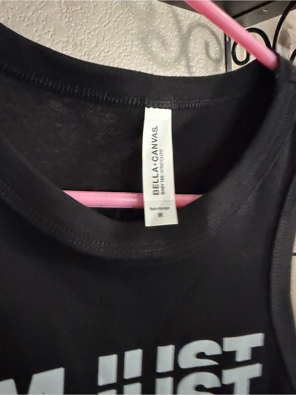 Bella Canvas No Doubt Black Crop Tank Top with White Graphic - Picture 2 of 3